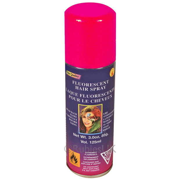 Haarverf/haarspray - neonrood - spuitbus - 125 ml - Carnaval - Verkleedhaarkleuring