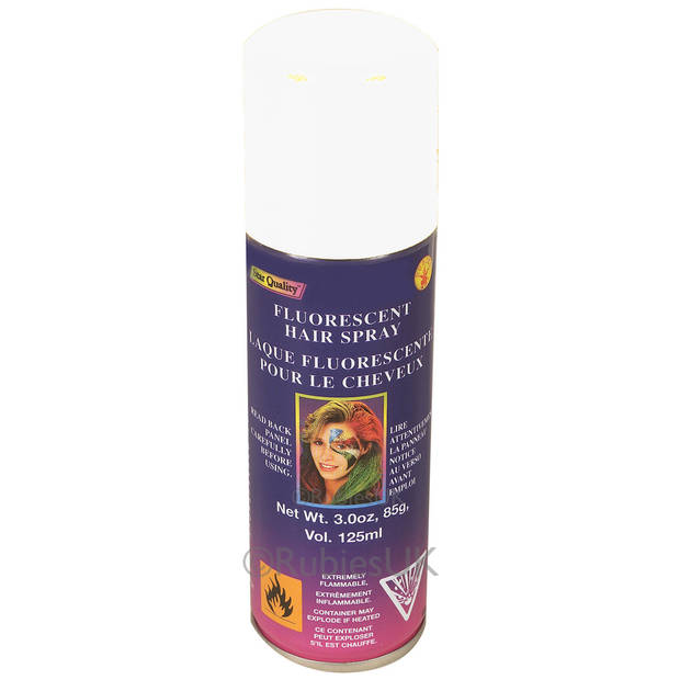 Haarverf/haarspray - wit - spuitbus - 125 ml - Carnaval - Verkleedhaarkleuring