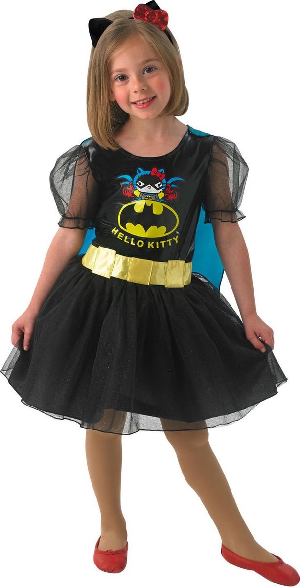 Hello Kitty Batgirl DC jurkje - verkleedjurk meisjes -Maat L - Leeftijd 7/8 Jaar- 1610302-L