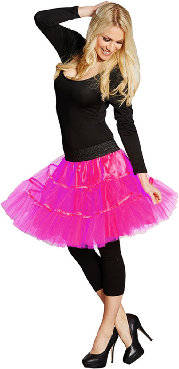 Neon-roze petticoat kort