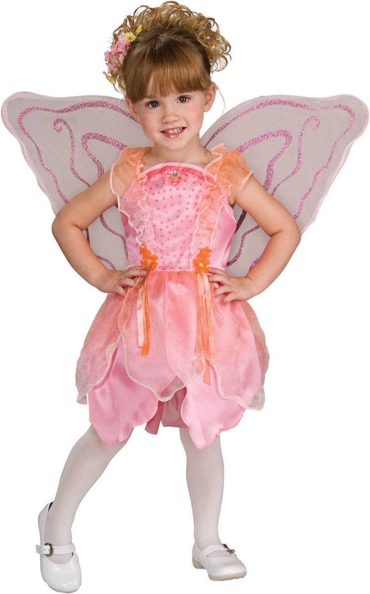 Pink Fairy Dress Kinderkostuum -   - Maat 5-6 Jaar