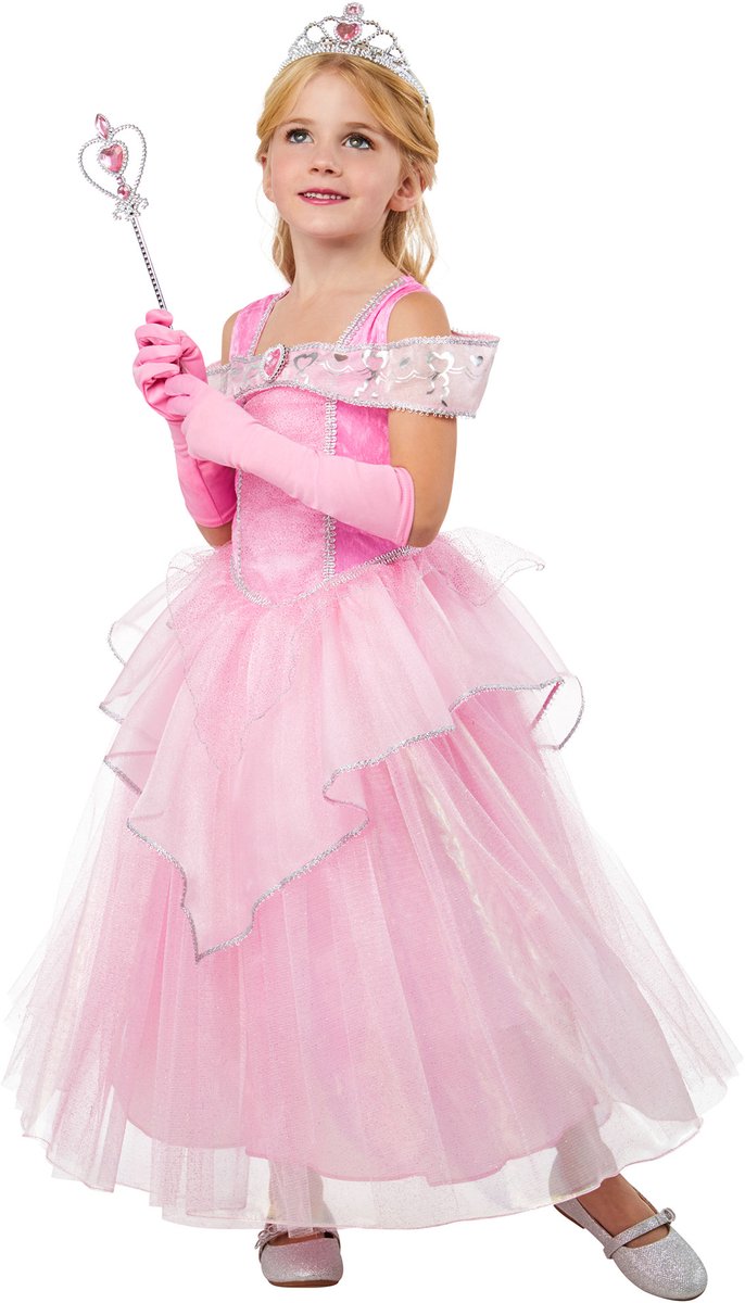 Pink Princess Kinderkostuum -   - Maat 7-8 Jaar