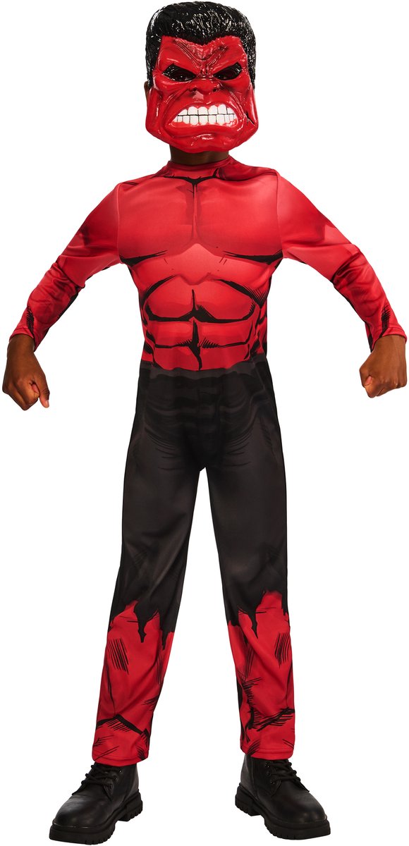 Red Hulk Kinderkostuum -   - Maat 7-8 Jaar