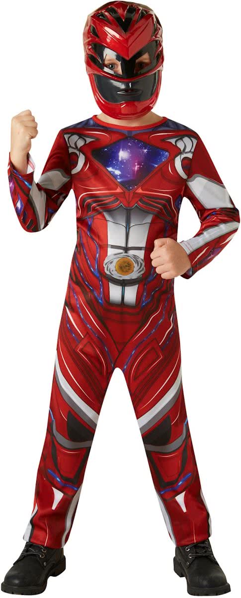 Red Power Ranger 2017 Classic - Kostuum Kind - Maat S - 98/104