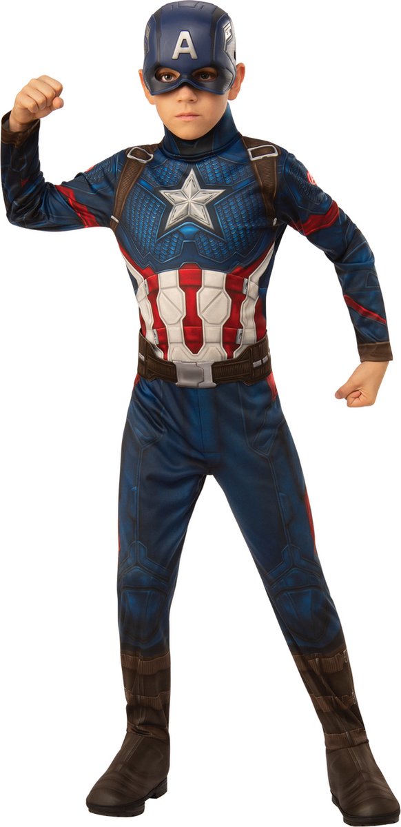   - Captain America Kostuum - Captain America Kostuum Jongen - - Maat 104 - Carnavalskleding - Verkleedkleding