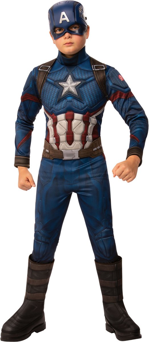   - Captain America Kostuum - Captain America Kostuum Jongen - - Maat 104 - Carnavalskleding - Verkleedkleding