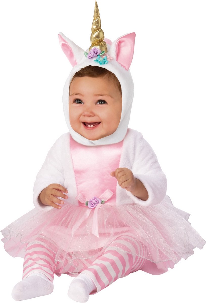   - Eenhoorn Kostuum - Schattige Ballerina Unicorn - Meisje - Roze, Wit / Beige - Maat 92 - Carnavalskleding - Verkleedkleding
