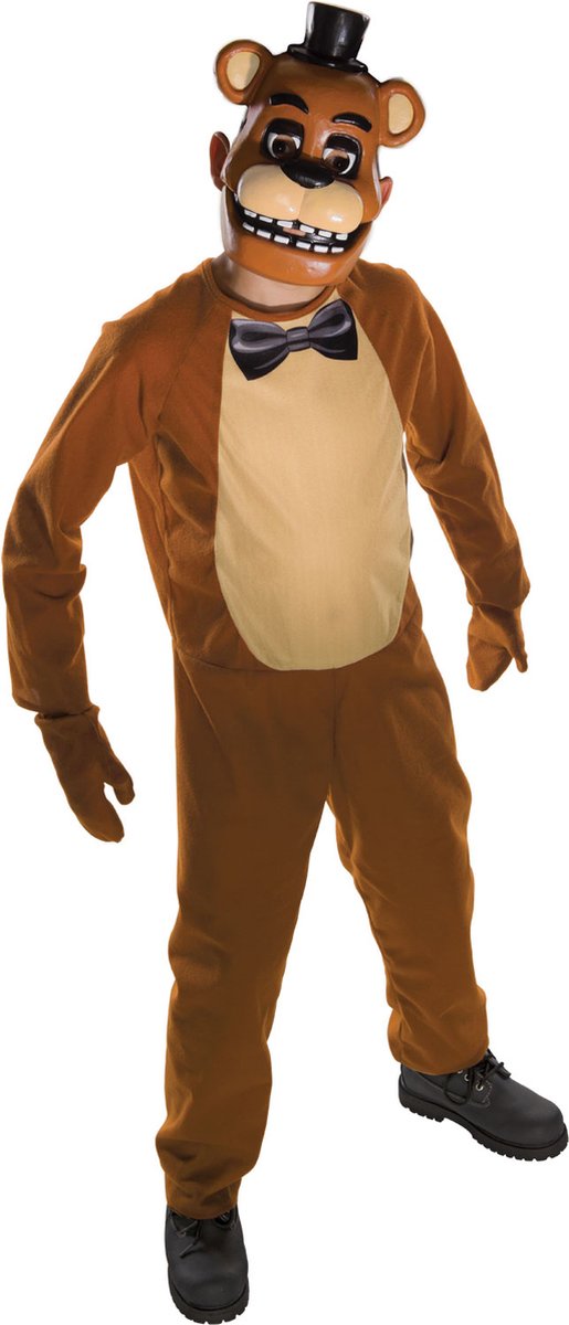   - Horror Films Kostuum - Freddy Kostuum Jongen - bruin,wit / beige - Maat 116 - Halloween - Verkleedkleding