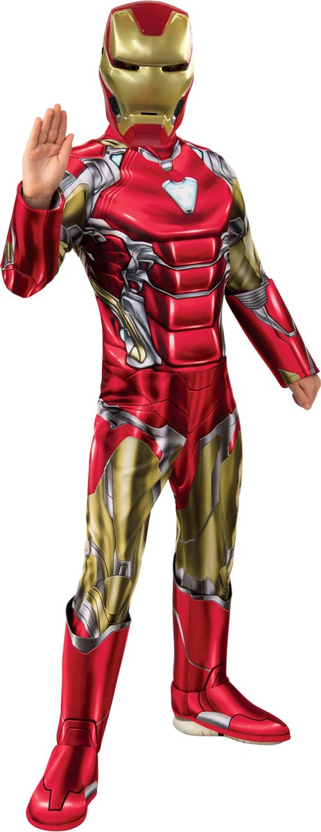 Rubies - Iron - Man - Iron Kostuum Jongen - rood,goud - Maat 104 - Carnavalskleding - Verkleedkleding