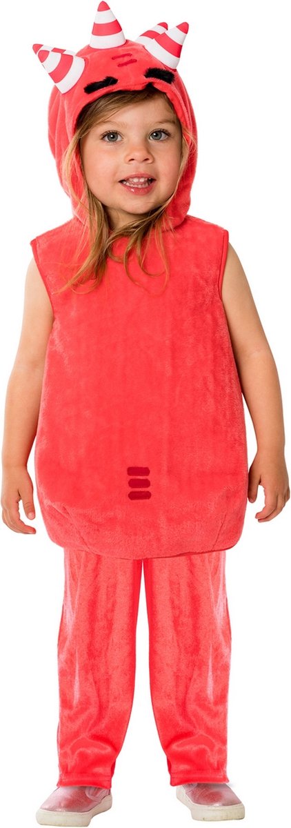   - Monster & Griezel Kostuum - Angry Oddbods Fuse Kind Kostuum - Rood - Maat 96 - Halloween - Verkleedkleding