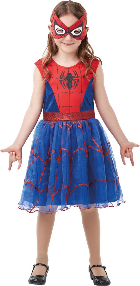   - Spiderman Kostuum - Spider Girl Tutu Kostuum Meisje - blauw,rood - Maat 104 - Carnavalskleding - Verkleedkleding