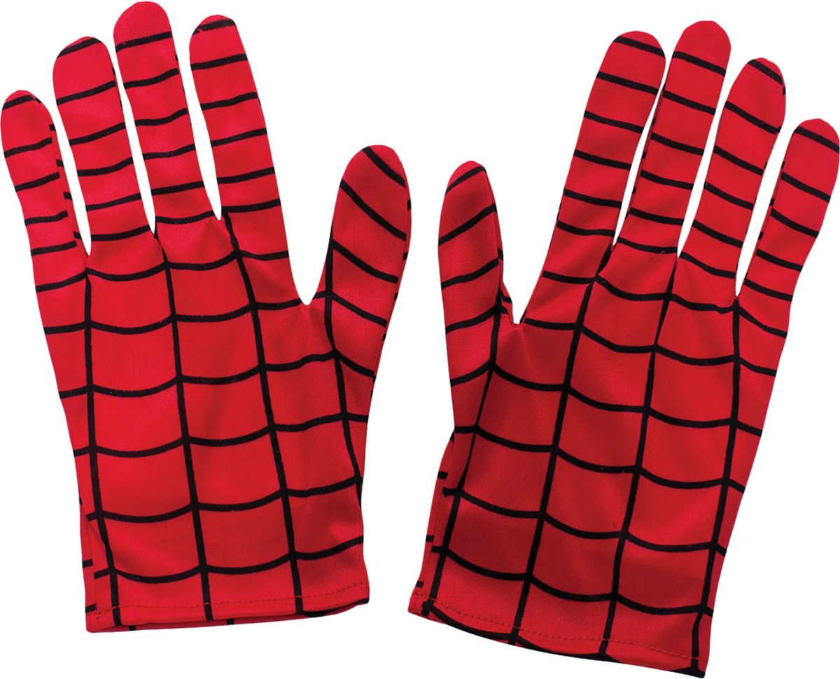   - Spiderman Kostuum - Spiderman Handschoenen - rood,zwart - One Size - Carnavalskleding - Verkleedkleding