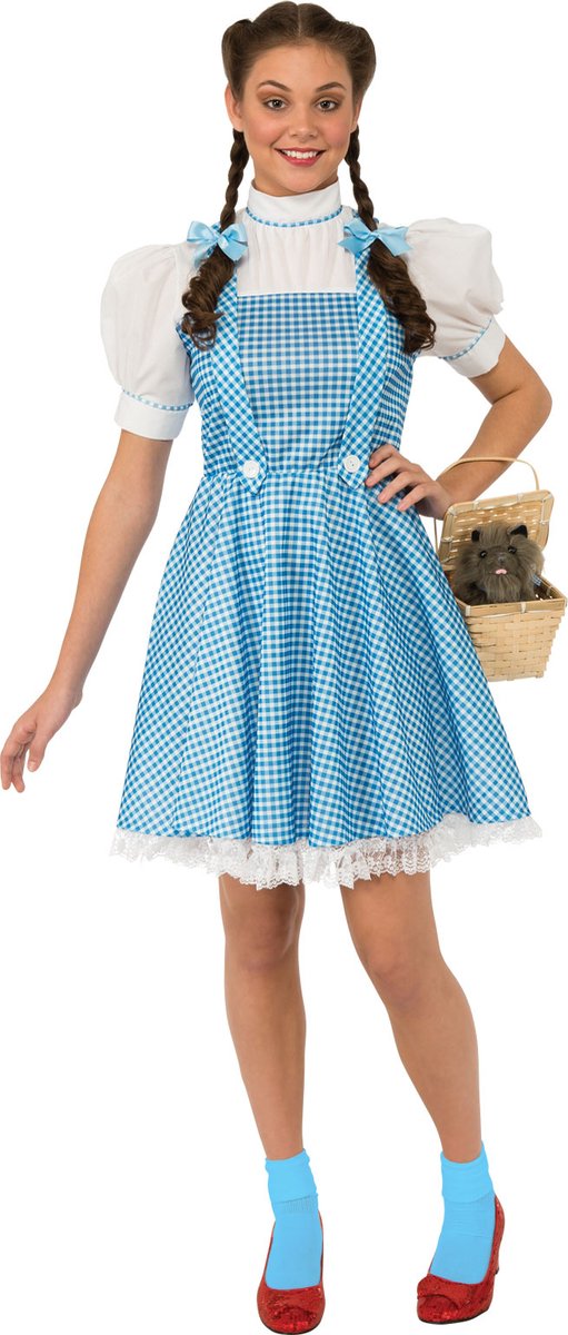   - Wizard Of Oz Kostuum - Dorothy Kostuum - blauw,wit / beige - Maat 36-40 - Carnavalskleding - Verkleedkleding