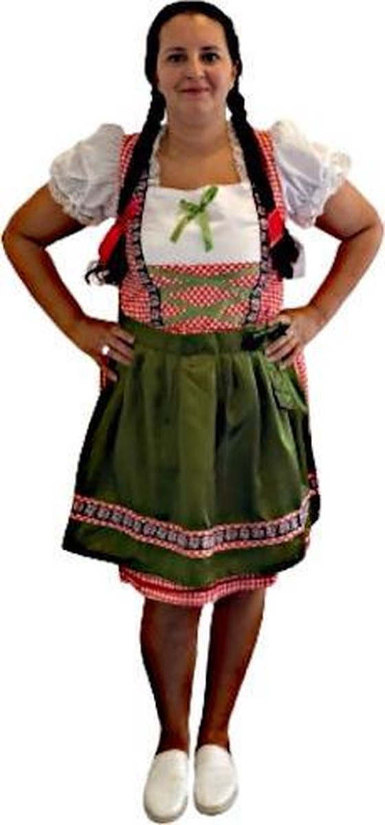 Rubies Dirndl Tiroler Dames Polyester Wit/groen/rood Maat 42