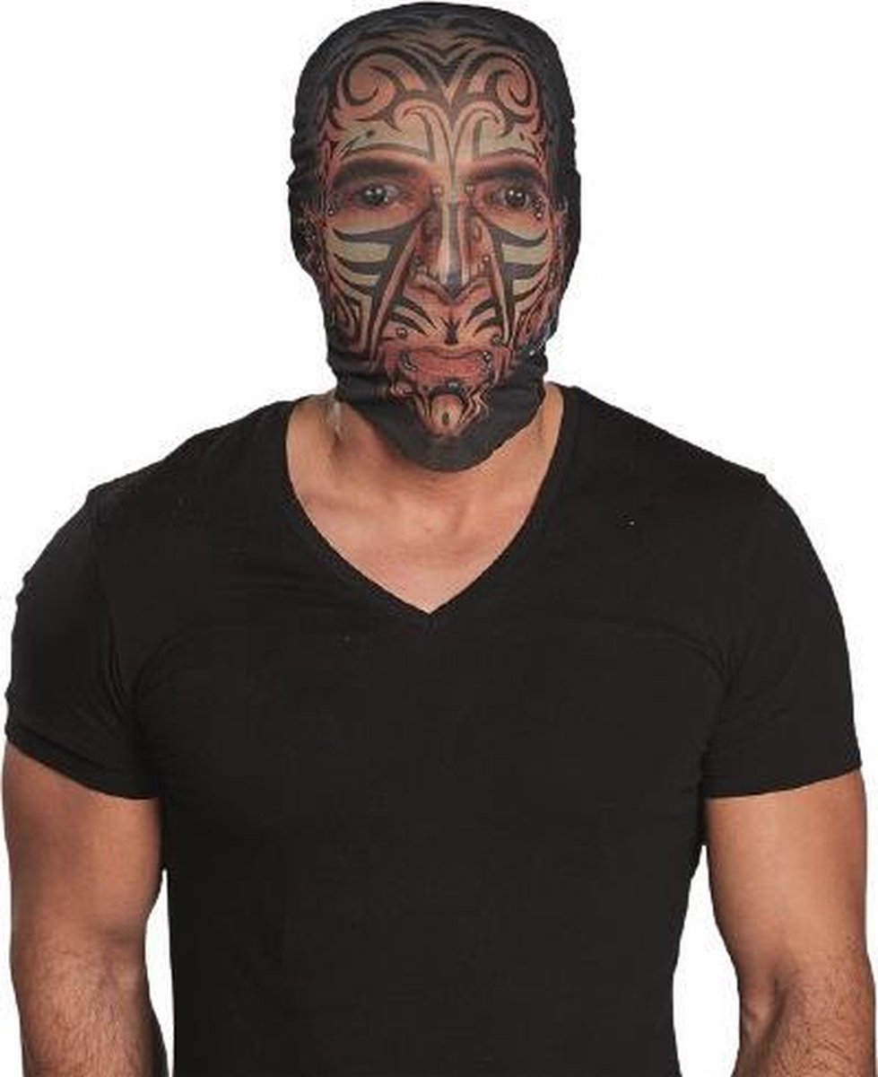 Rubies Masker Tattoo Halloween Heren Polyester Zwart One-size