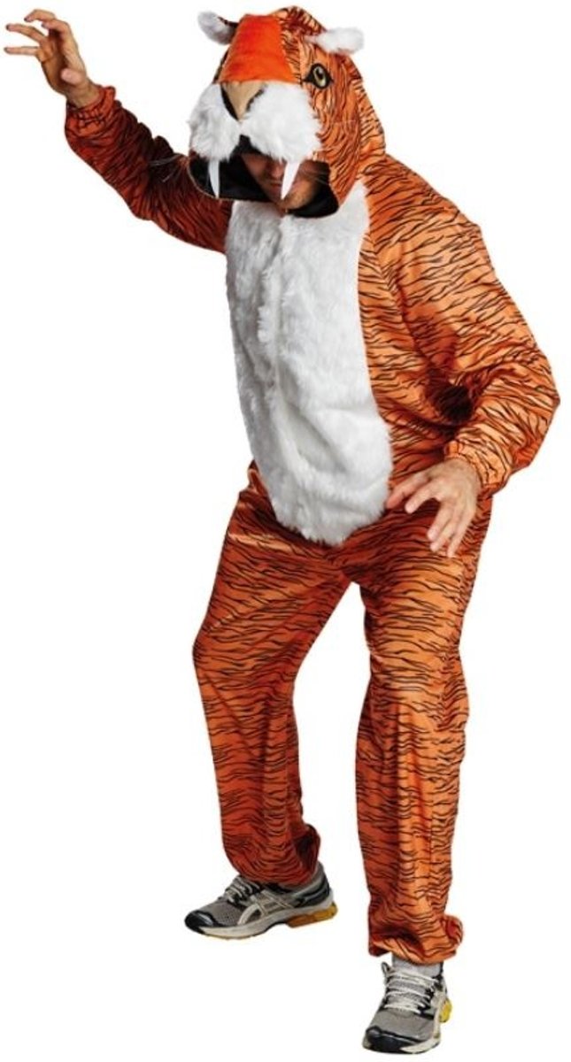 Rubies Onesie Tijger Oranje/wit Heren Maat One Size