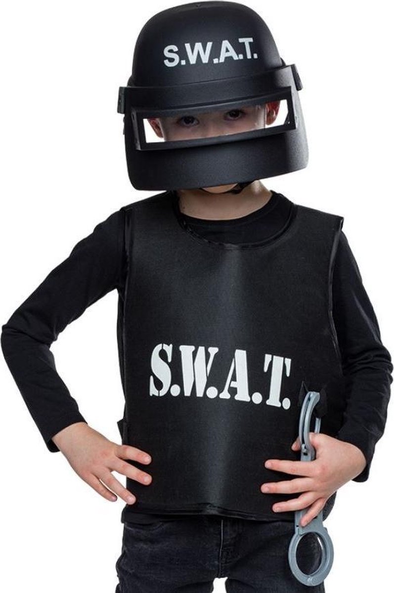   S.w.a.t. Helm Kinder Polycarbonaat Zwart