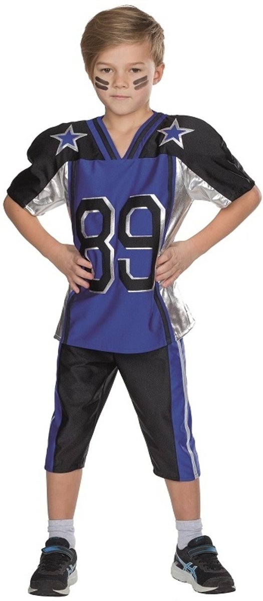   Verkleedkostuum American Football Jongens Blauw Maat 164