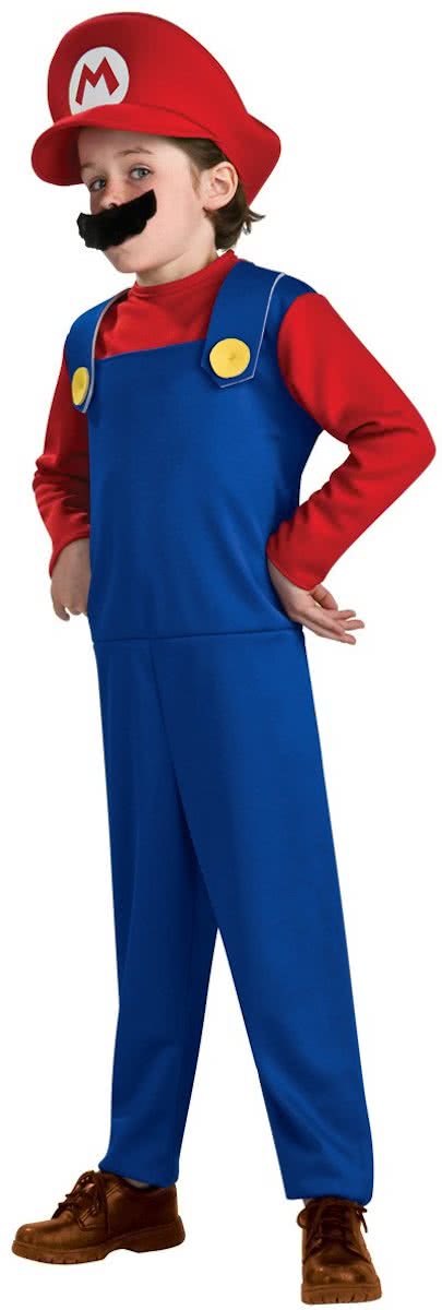 Super Mario - Kostuum - Maat 110/122 - Rood/Blauw