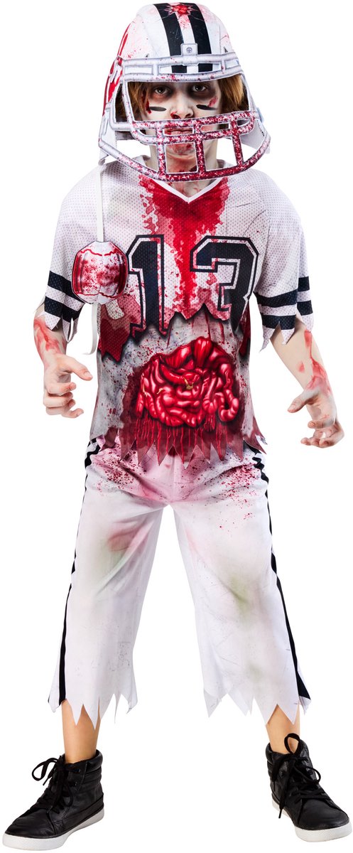 Zombie American Footballer Kinderkostuum -   - Maat 11-13 Jaar