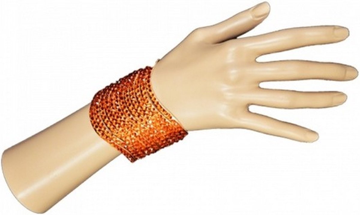 armband pailletten meisjes/dames oranje one size