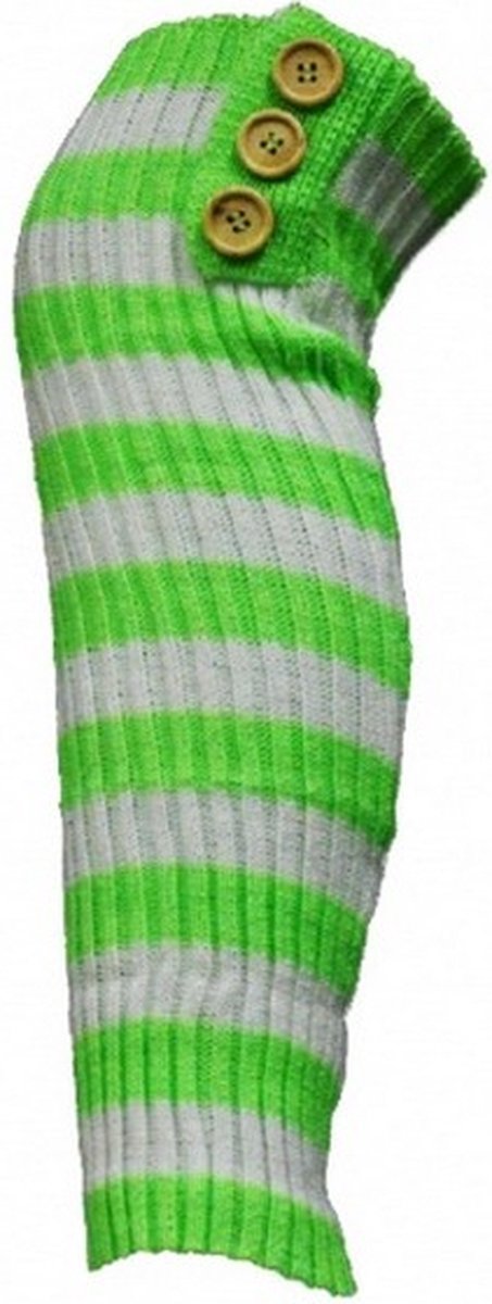 beenwarmers unisex one size groen/wit