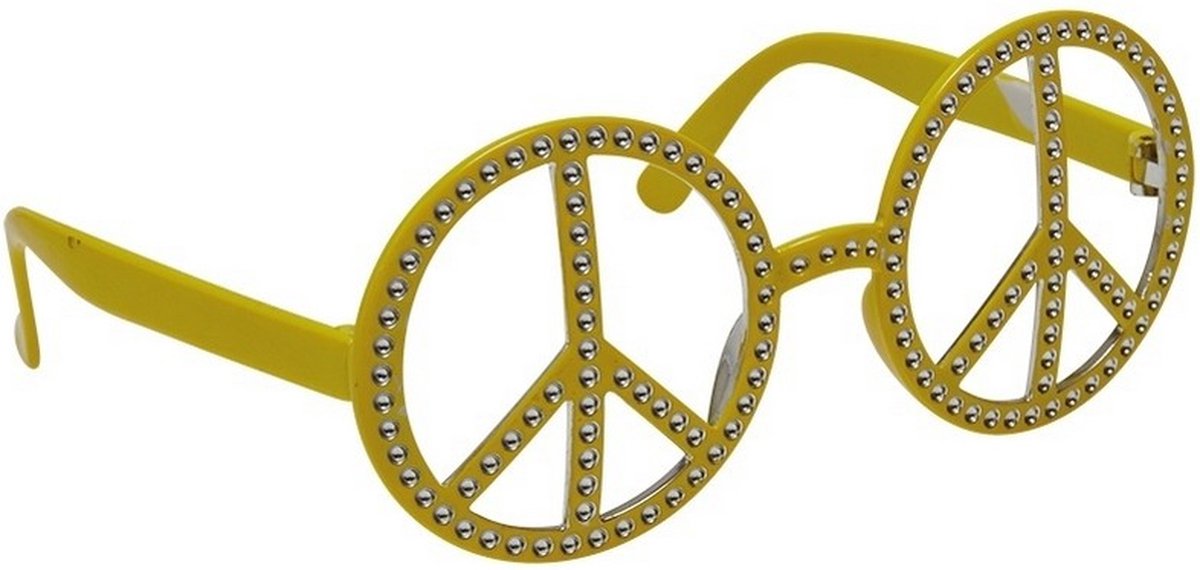 bril peace unisex geel one size