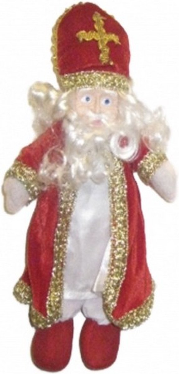 decoratiepop Sinterklaas 37 cm rood