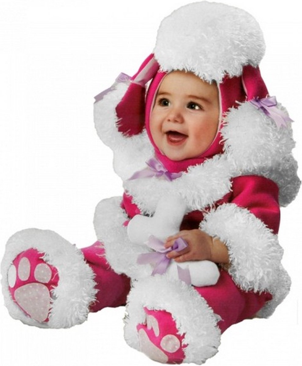 kinderkostuum Pink Poodle maat 80 roze/wit