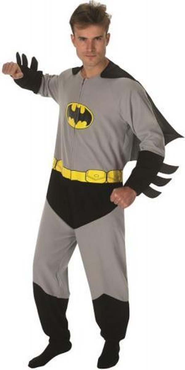 kostuum Batman Onesie heren fleece grijs maat M