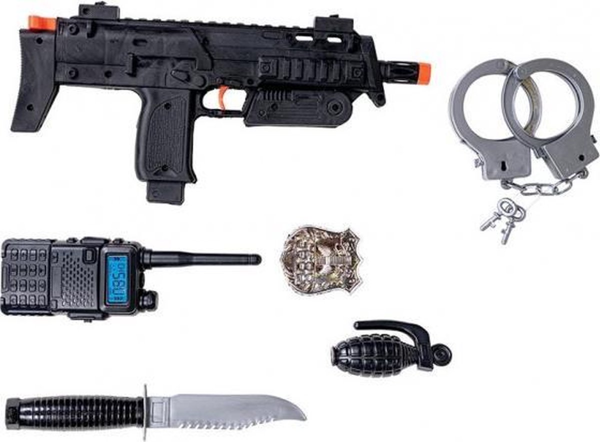 verkleedaccessoireset Swat jongensn polypropyleen zwart