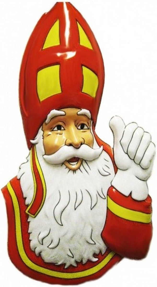 wanddecoratie Sinterklaas 70 x 40 cm rood