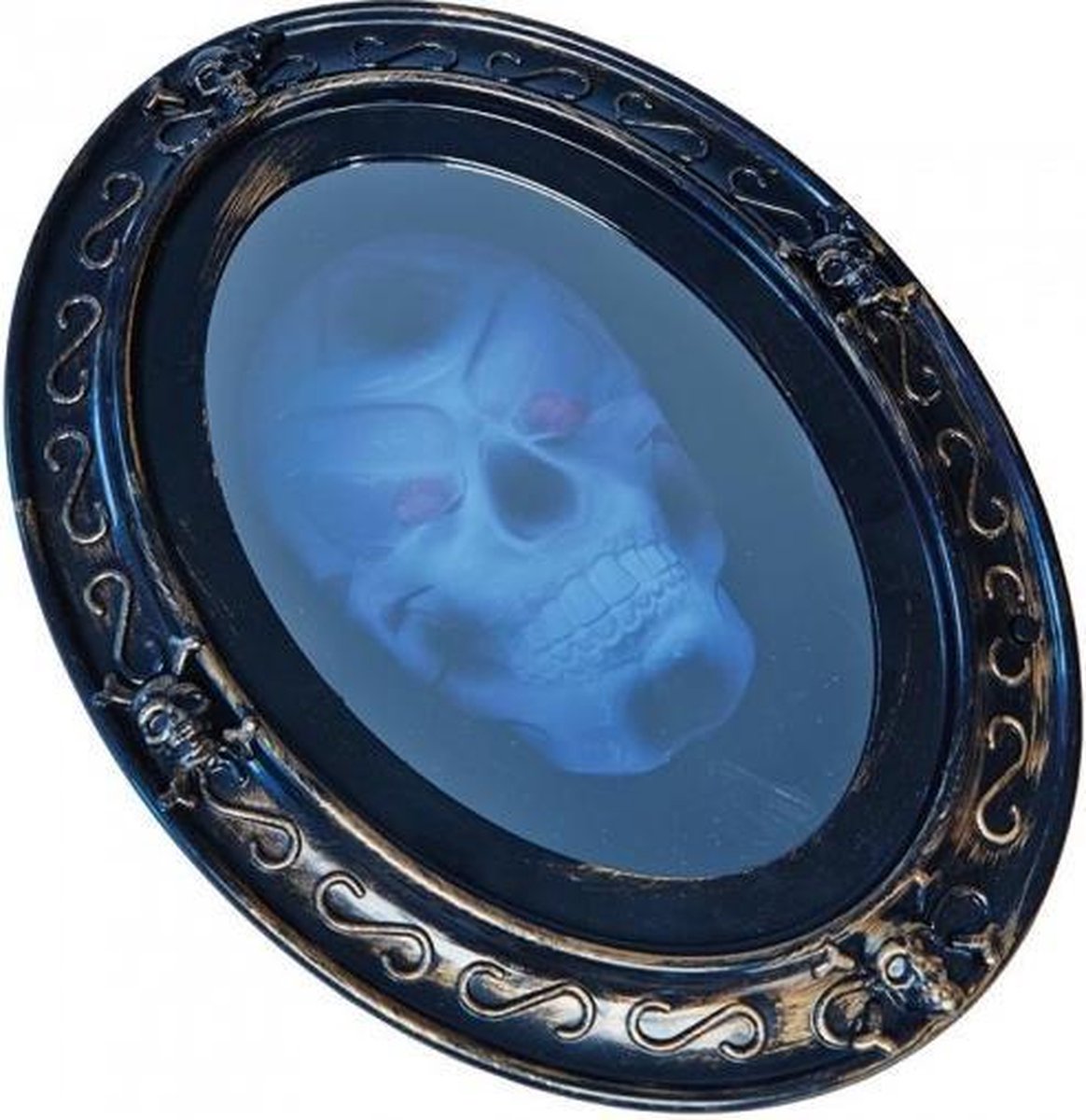 wensspiegel skull 30 cm blauw