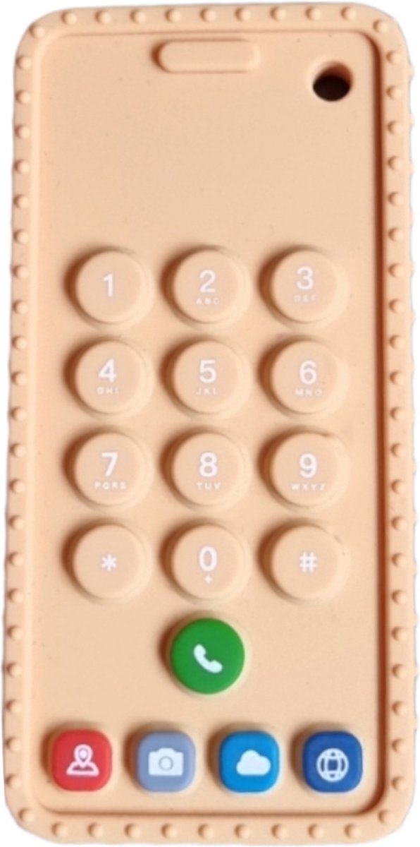 RubyC Baby Bijtspeeltje Telefoon Beige Bijtring - Cadeau - BPA vrij