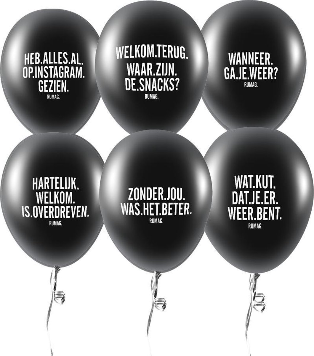 Ballonnen - Welkom terug - Zwart