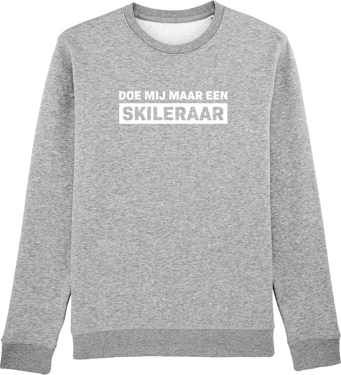 Doe mij maar een skileraar Rustaagh sweater maat S - grijs - bedrukt - unisex -ski