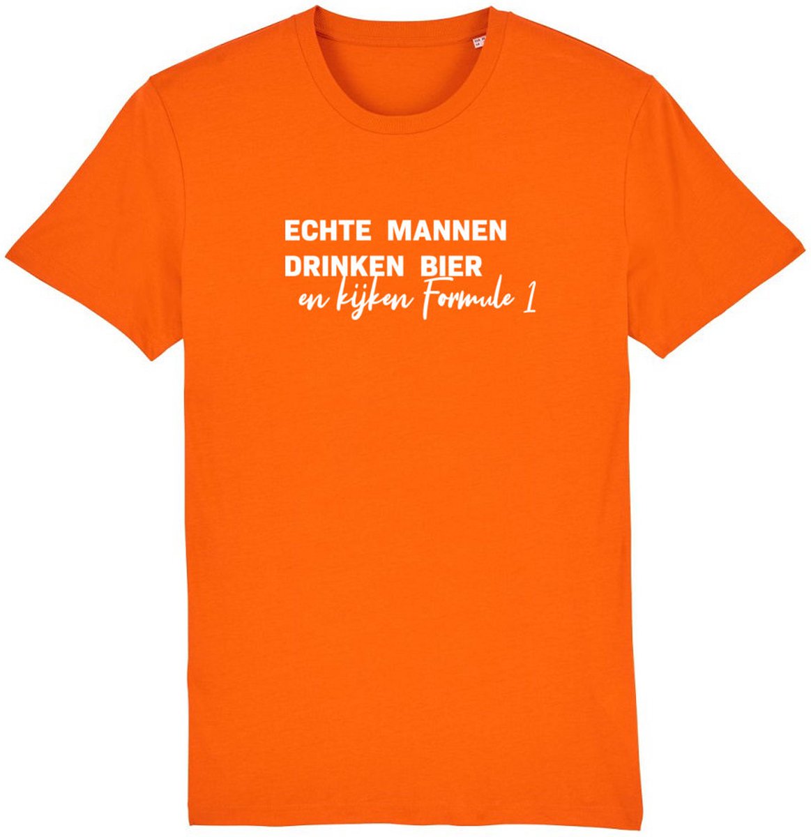 Echte mannen drinken bier en kijken formule 1 Rustaagh heren t-shirt maat 3XL - formule 1 - F1 shirts  – oranje shirt – max verstappen shirt – formule 1 shirt