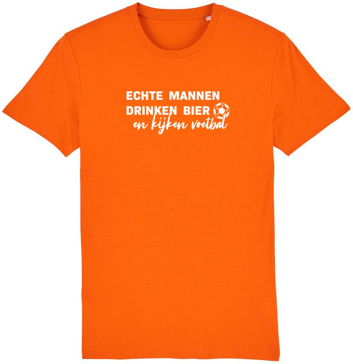 Echte mannen drinken bier en kijken voetbal Rustaagh unisex t-shirt XS - Oranje shirt dames - Oranje shirt heren - Oranje shirt nederlands elftal -  WK voetbal 2022 shirt - WK voetbal 2022 kleding - Nederlands elftal voetbal shirt