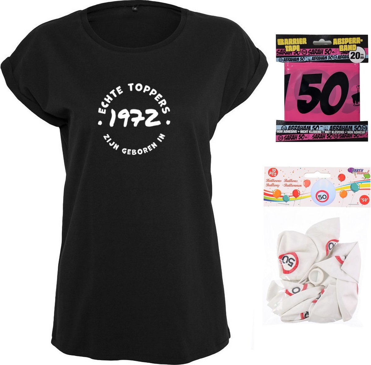 Echte toppers zijn geboren in 1972 Rustaagh dames set 4XL - 50 jaar sarah cadeau - 50 jaar sarah kadootje - 50 jaar sarah tshirt ballonnen - 50 jaar sarah pakket