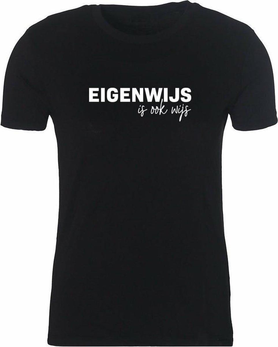 Eigenwijs is ook wijs Rustaagh unisex kinder t-shirt maat 122-128