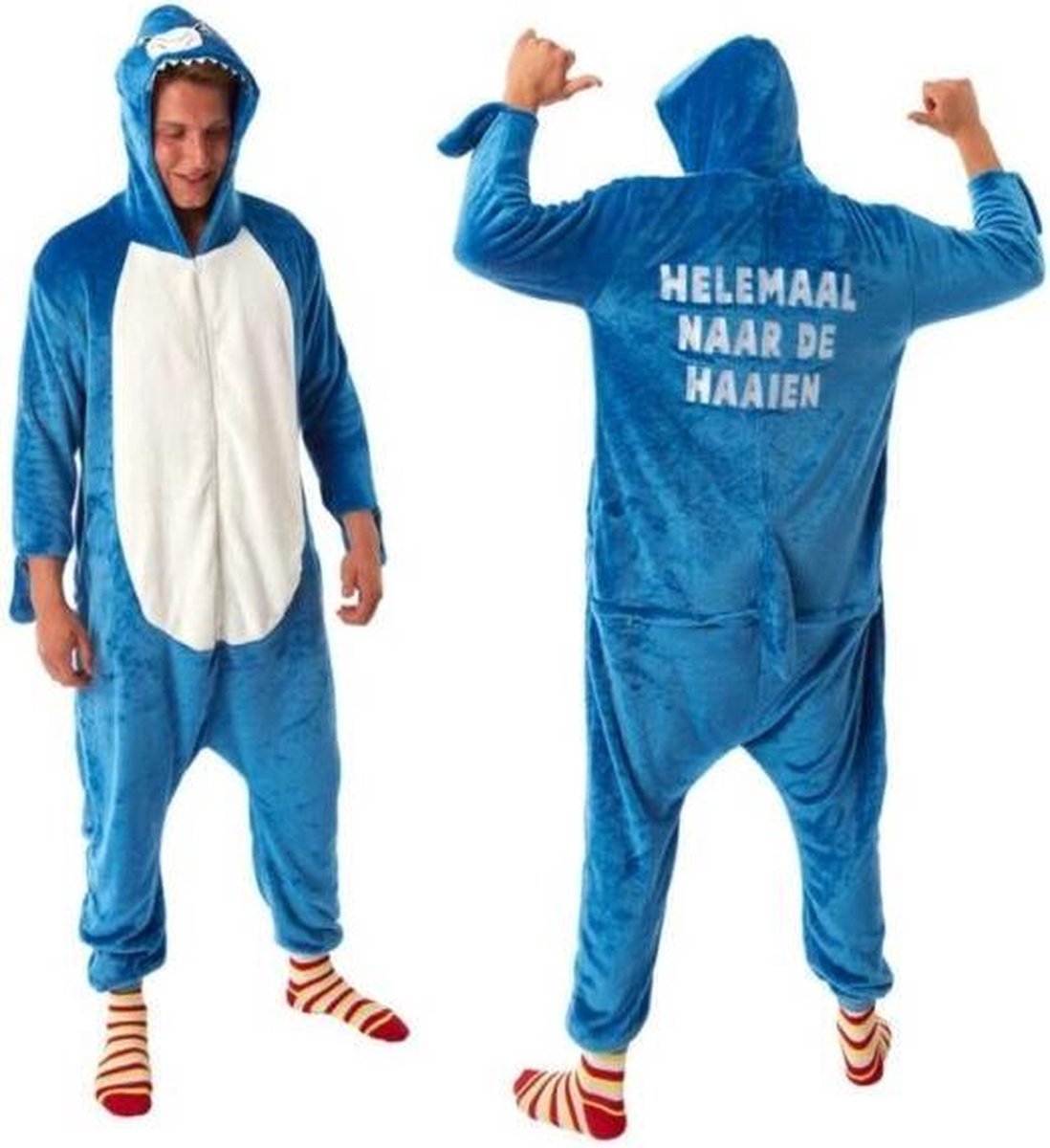 Helemaal naar de haaien Rustaagh onesie - haaienpak - verkleedkostuum - onesie - huispak - unisex - maat L/XL