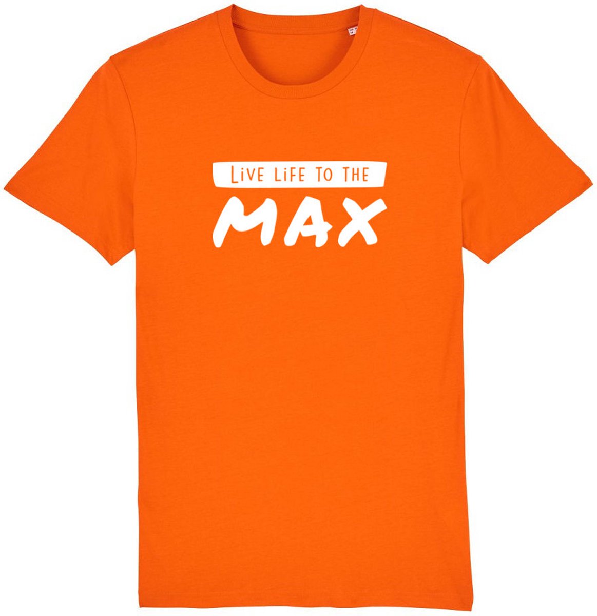 Live life to the max Rustaagh unisex t-shirt maat 3XL - formule 1 - F1 shirts  – oranje shirt – max verstappen shirt – formule 1 shirt