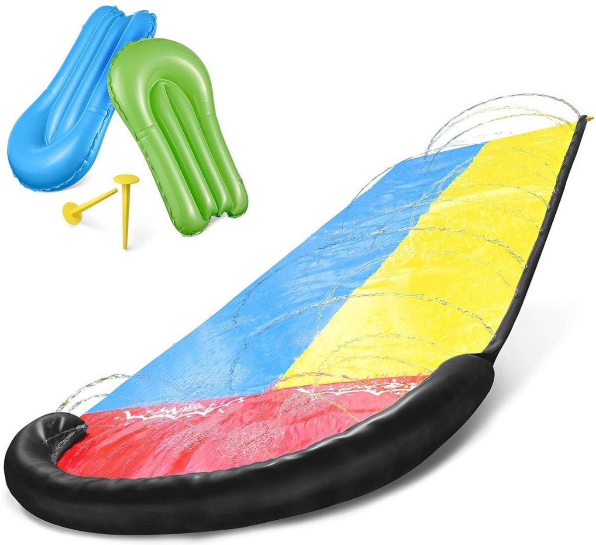 RWB® Buikschuifbaan - Waterbaan - Waterglijbaan - 480 x 140 - 2 Surfboards