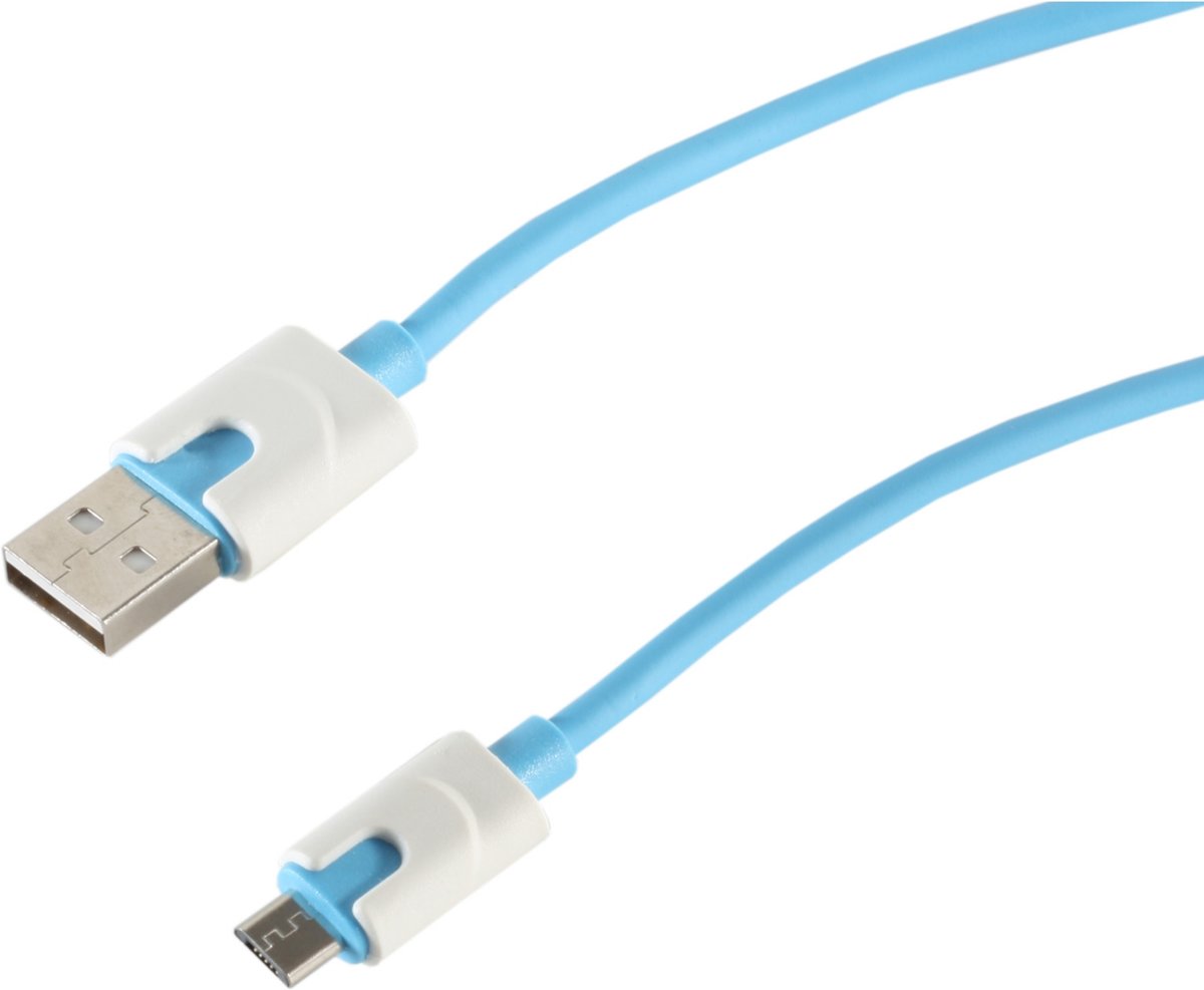 S-Conn 14-50001 USB-kabel 0,3 m USB A Micro-USB B Mannelijk Blauw