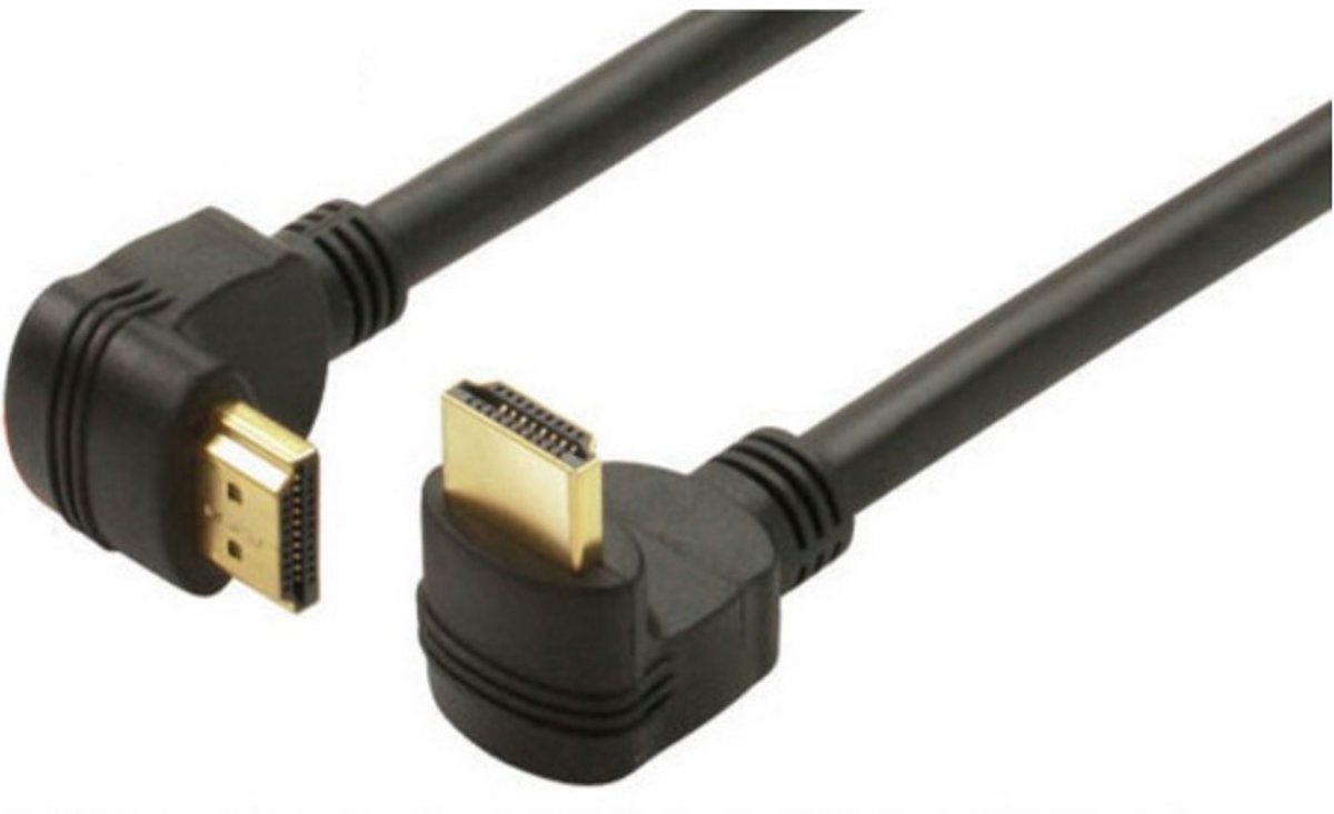 S-Impuls HDMI kabel - 90° haakse connectoren (boven/beneden) - 1 meter