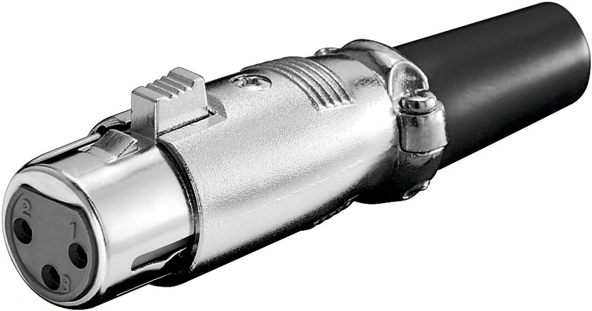 S-Impuls XLR 3-pins connector (v) / rubberen trekontlasting - grijs/zwart