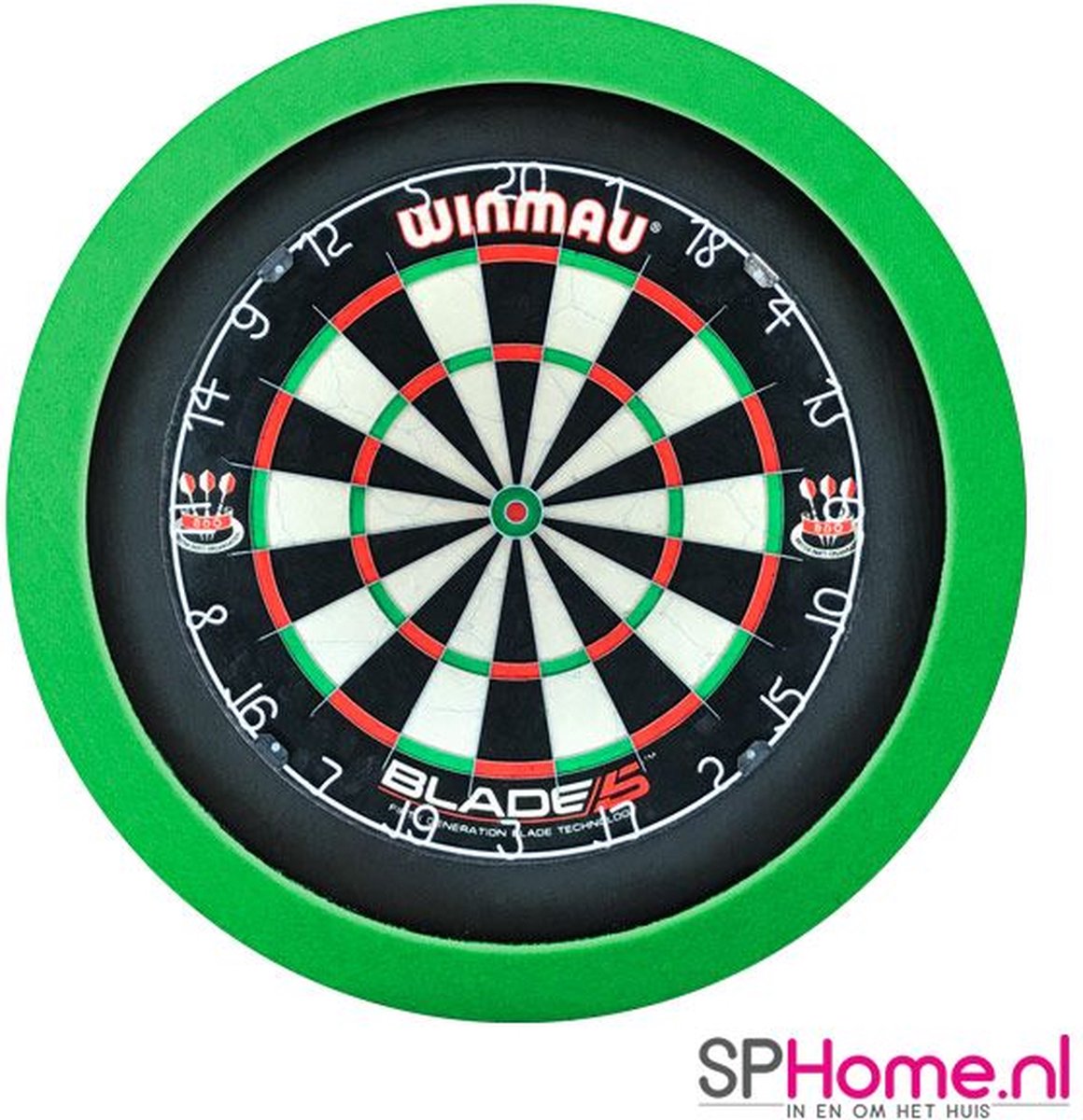 S4D Dartbord Verlichting STD DUO Color Zwart Groen Neon