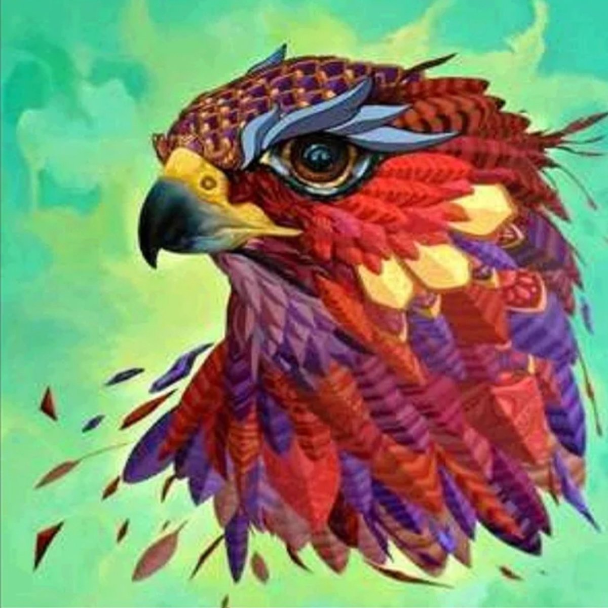 Diamond Painting - Red Eagle Vogel Adelaar - Volledig - 25*25 cm -Diamant Schilderen