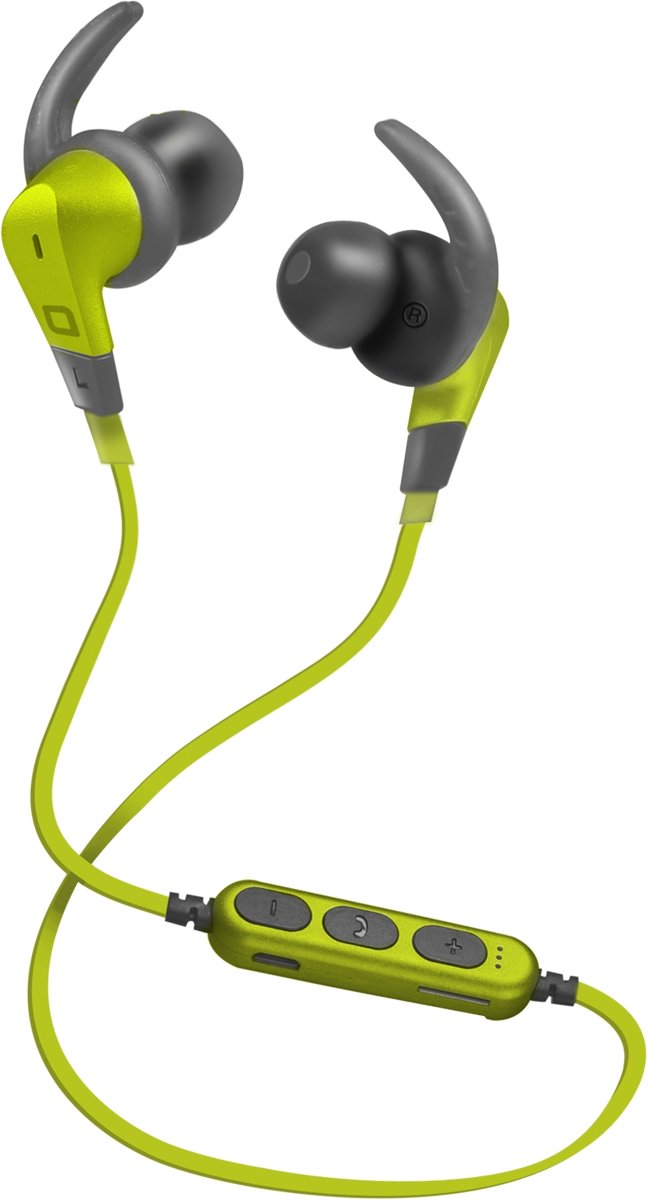 SBS Sport earset wireless 4.2 with TF card reader black and acid green color