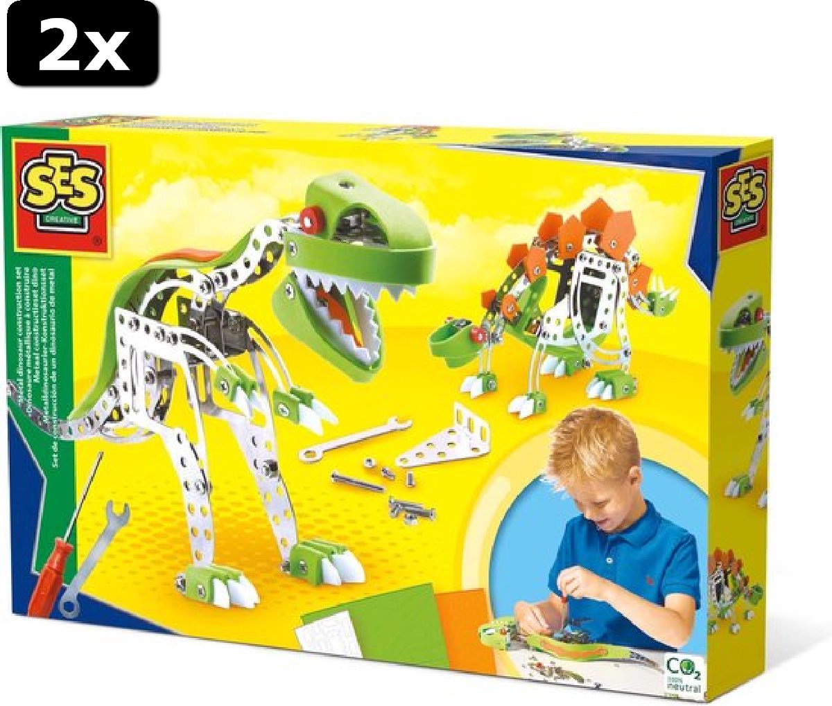 2x SES - Metaal constructieset Dino